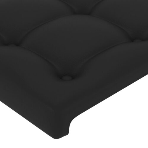 4pcs Headboards Black 100x5x78/88cm Faux Leather - Image 4