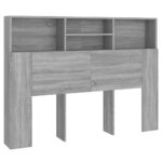 Headboard Cabinet Grey Sonoma 140cm