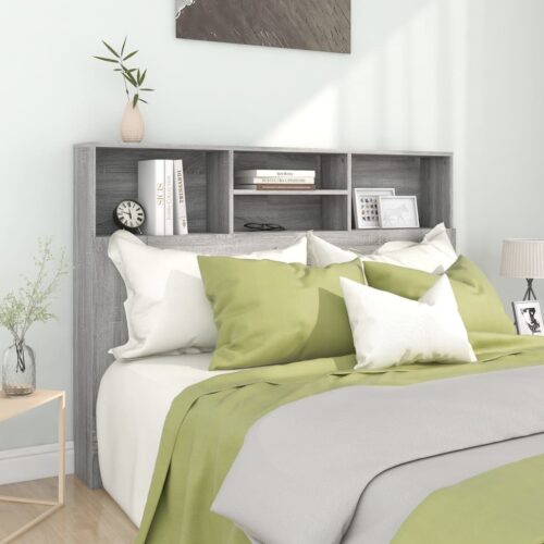 Headboard Cabinet Grey Sonoma 140cm - Image 2