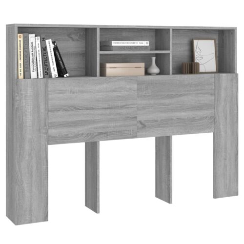Headboard Cabinet Grey Sonoma 140cm - Image 4
