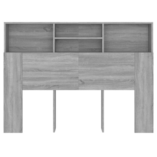 Headboard Cabinet Grey Sonoma 140cm - Image 5