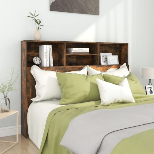 Headboard Cabinet Smoked Oak 140cm - Image 2