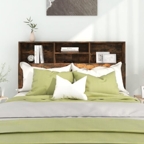 Headboard Cabinet Smoked Oak 140cm - Image 3