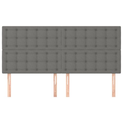 4pcs Headboards Dark Grey 100x5x78/88cm Fabric - Image 3