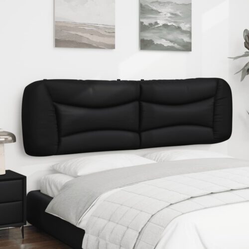 Headboard Cushion Black 180cm Faux Leather - Image 3
