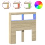 Headboard Cabinet with LED onoma Oak 100x17x102cm