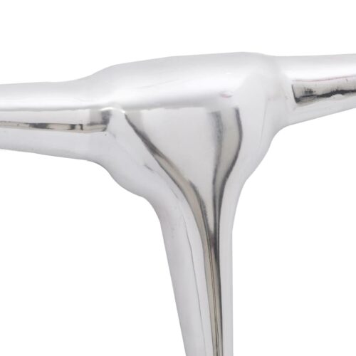 Wall-Mounted Aluminium Bull s Head Decoration Silver 72cm - Image 4