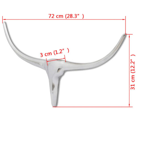 Wall-Mounted Aluminium Bull s Head Decoration Silver 72cm - Image 5