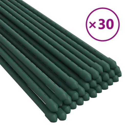 Garden Plant Stakes 30pcs Green 180cm Steel