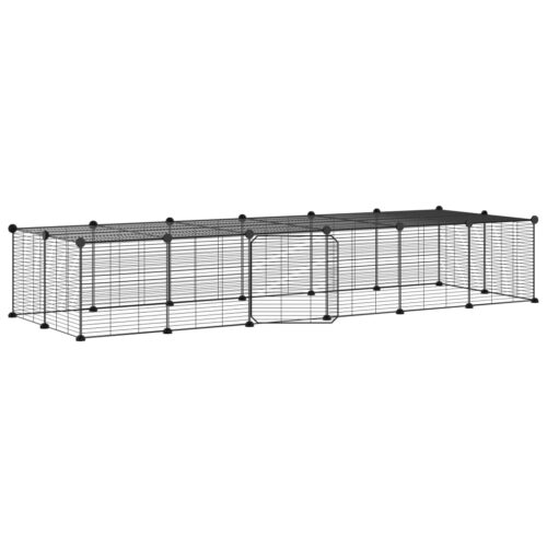 28-Panel Pet Cage with Door Black 35x35cm Steel - Image 2