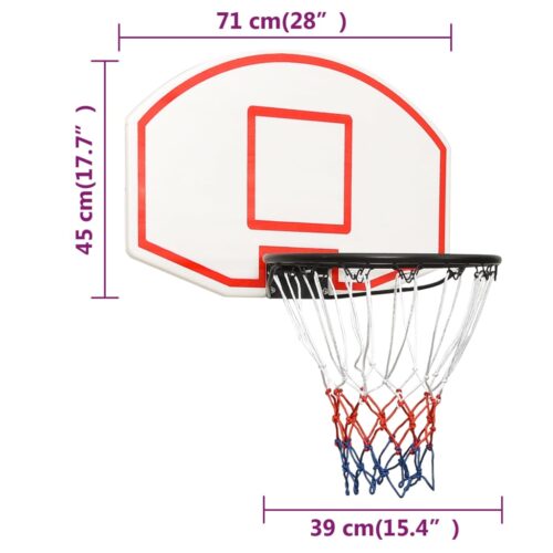 Basketball Backboard White 71x45x2cm Polyethene - Image 8
