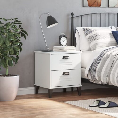Bedside Cabinet VIKEN White Engineered Wood - Image 3