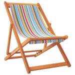 Folding Beach Chairs 2pcs Multicolour Fabric