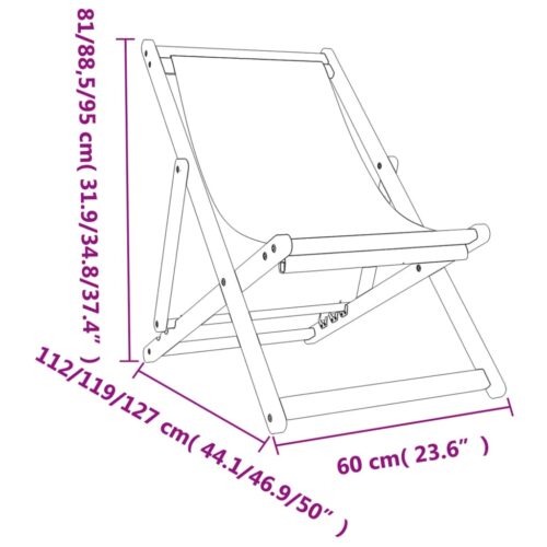 Folding Beach Chairs 2pcs Multicolour Fabric - Image 9