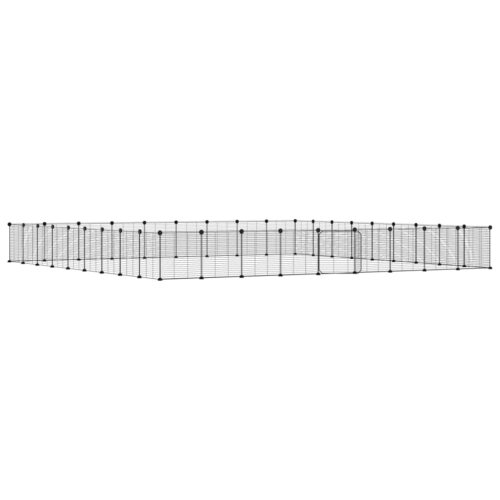 36-Panel Pet Cage with Door Black 35x35cm Steel - Image 2