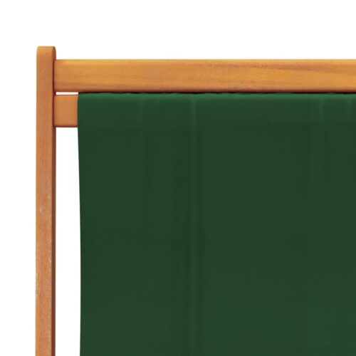 Folding Beach Chairs 2pcs Green Fabric - Image 8
