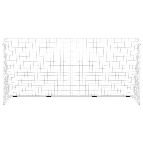 Football Goal with Net White 366x122x182cm Steel - Image 3