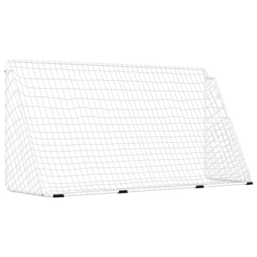 Football Goal with Net White 366x122x182cm Steel - Image 5