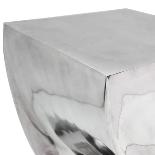 Twisted Gallery Style Aluminium Silver Stool End Side Table Book Lamp Stand Nightstand - Image 5