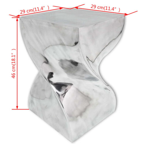 Twisted Gallery Style Aluminium Silver Stool End Side Table Book Lamp Stand Nightstand - Image 6