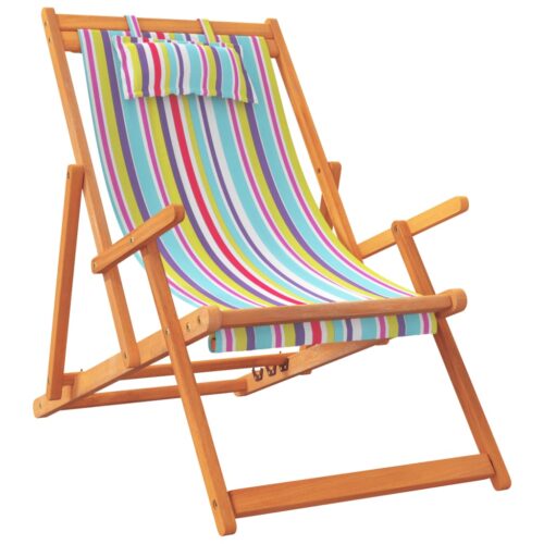 Folding Beach Chairs 2pcs Multicolour Fabric