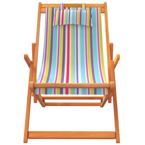 Folding Beach Chairs 2pcs Multicolour Fabric - Image 4