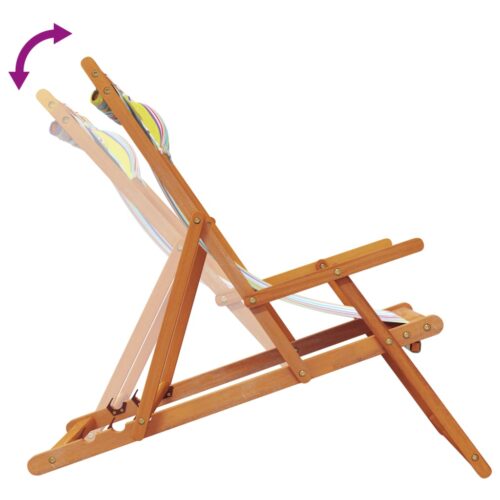 Folding Beach Chairs 2pcs Multicolour Fabric - Image 7