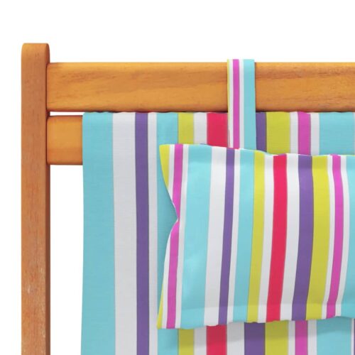 Folding Beach Chairs 2pcs Multicolour Fabric - Image 8