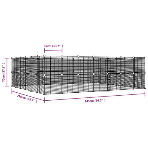 52-Panel Pet Cage with Door Black 35x35cm Steel - Image 4