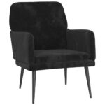 Armchair Black 62x79x79cm Velvet