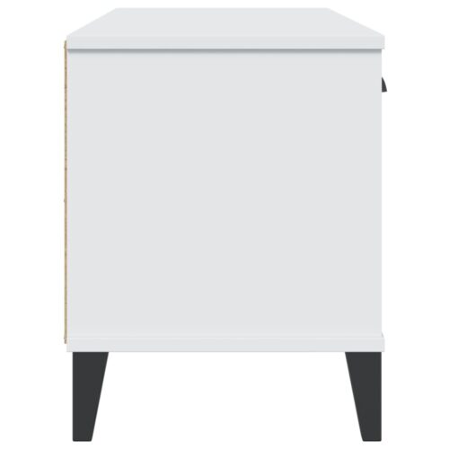 Shoe Bench VIKEN White 106x35x45cm Engineered Wood - Image 6