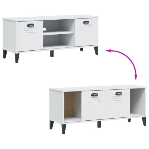 Shoe Bench VIKEN White 106x35x45cm Engineered Wood - Image 8