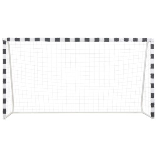 Soccer Goal 300x160x90cm Metal Black White - Image 2