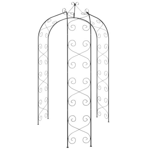 Garden Arch Black 180x255cm Steel - Image 3