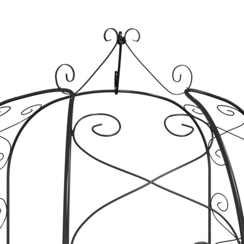 Garden Arch Black 180x255cm Steel - Image 5