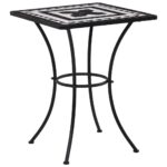 Mosaic Bistro Table Black White 60cm Ceramic