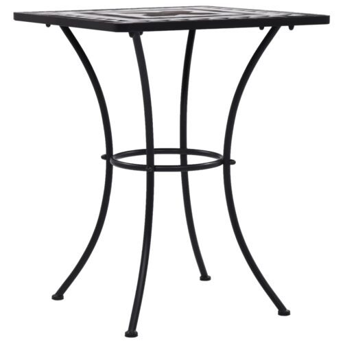 Mosaic Bistro Table Black White 60cm Ceramic - Image 2