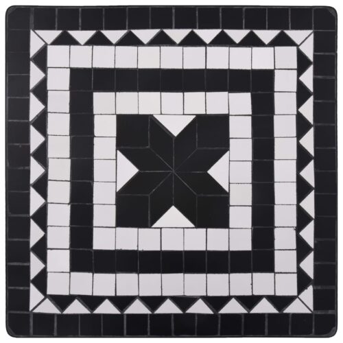 Mosaic Bistro Table Black White 60cm Ceramic - Image 5