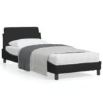 Bed Frame "Dover" Black 90x190cm Fabric