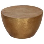 Coffee Table Hammered Aluminium √ò 50x30cm Brass