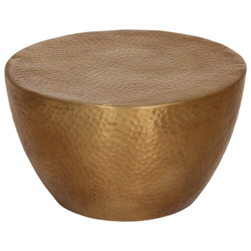 Coffee Table Hammered Aluminium √ò 50x30cm Brass