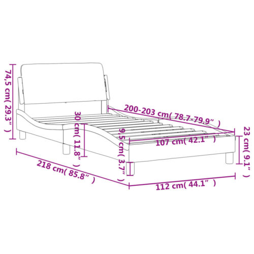 Bed Frame "Dover" Black and White 107x203cm King Single Faux Leather - Image 10