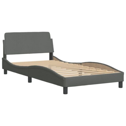 Bed Frame "Dover" Dark Grey 107x203cm King Single Fabric - Image 2