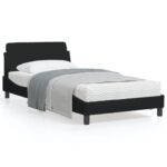 Bed Frame "Dover" Black 107x203cm King Single Fabric