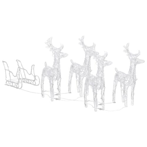 Reindeers Sleigh Christmas Decoration 280x28x55cm Acrylic - Image 2
