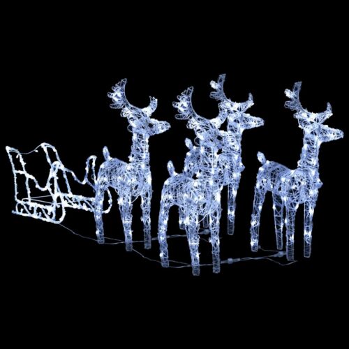 Reindeers Sleigh Christmas Decoration 280x28x55cm Acrylic - Image 3