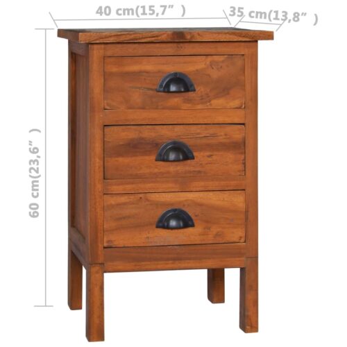 Bedside Cabinet 40x35x60cm Solid Teak Wood - Image 10