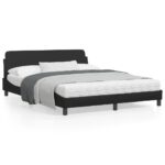 Bed Frame "Dover" Black 152x203cm Queen Faux Leather