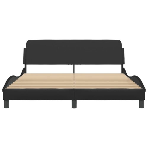 Bed Frame "Dover" Black 152x203cm Queen Faux Leather - Image 4