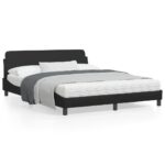 Bed Frame "Dover" Black 152x203cm Queen Faux Leather